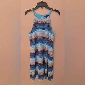 As U Wish Patterned Sleeveless Mini Beach/Vacation Dress